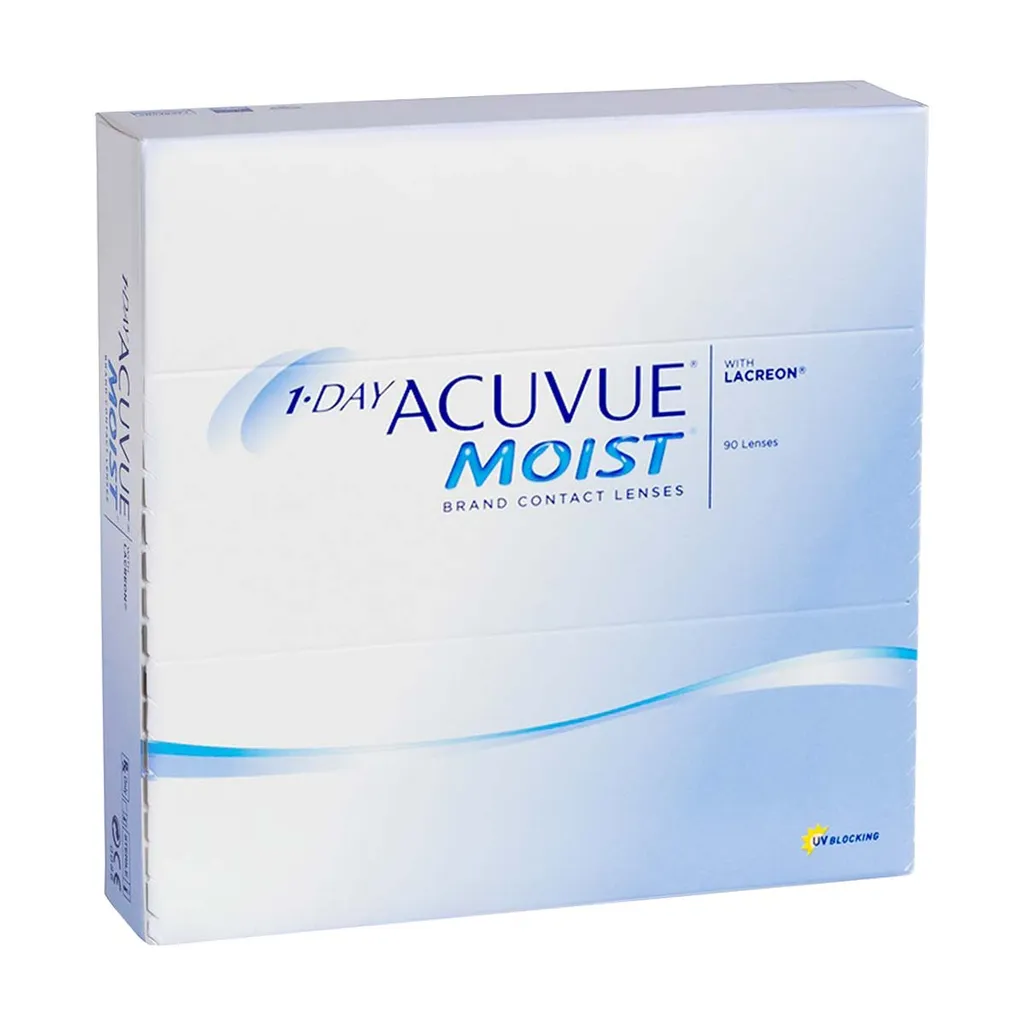 1-Day Acuvue Moist Линзы контактные Однодневные, BC=8,5 d=14,2, D(-3.25), стерильно, 90 шт.