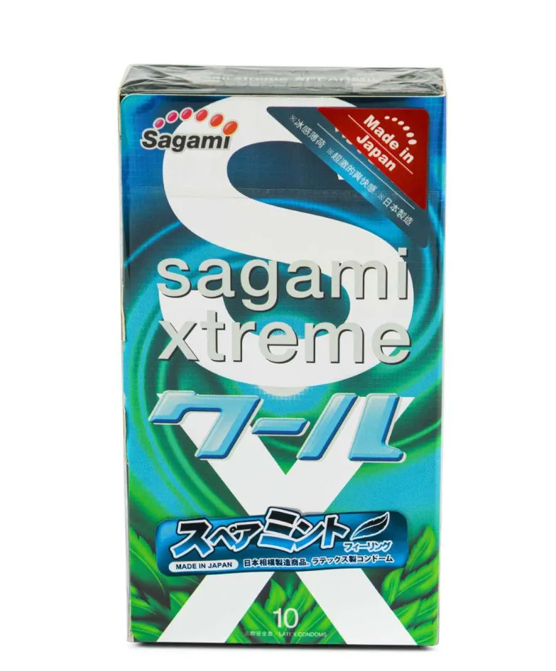 Sagami Xtreme Mint Презервативы латексные, презерватив, охлаждающий, 10 шт.