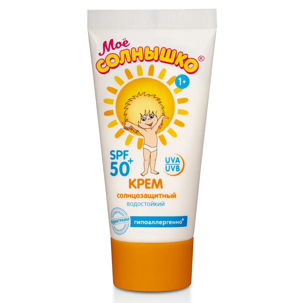 Мое солнышко Крем солнцезащитный, крем для детей, с фильтром SPF 50, 55 г, 1 шт.