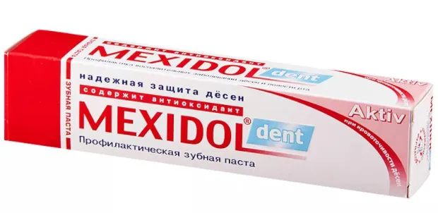 Mexidol dent Aktiv Зубная паста, паста зубная, 65 г, 1 шт.