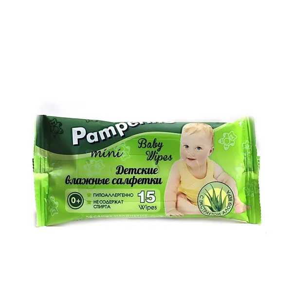 Pamperino mini салфетки влажные детские, салфетки влажные, 15 шт.