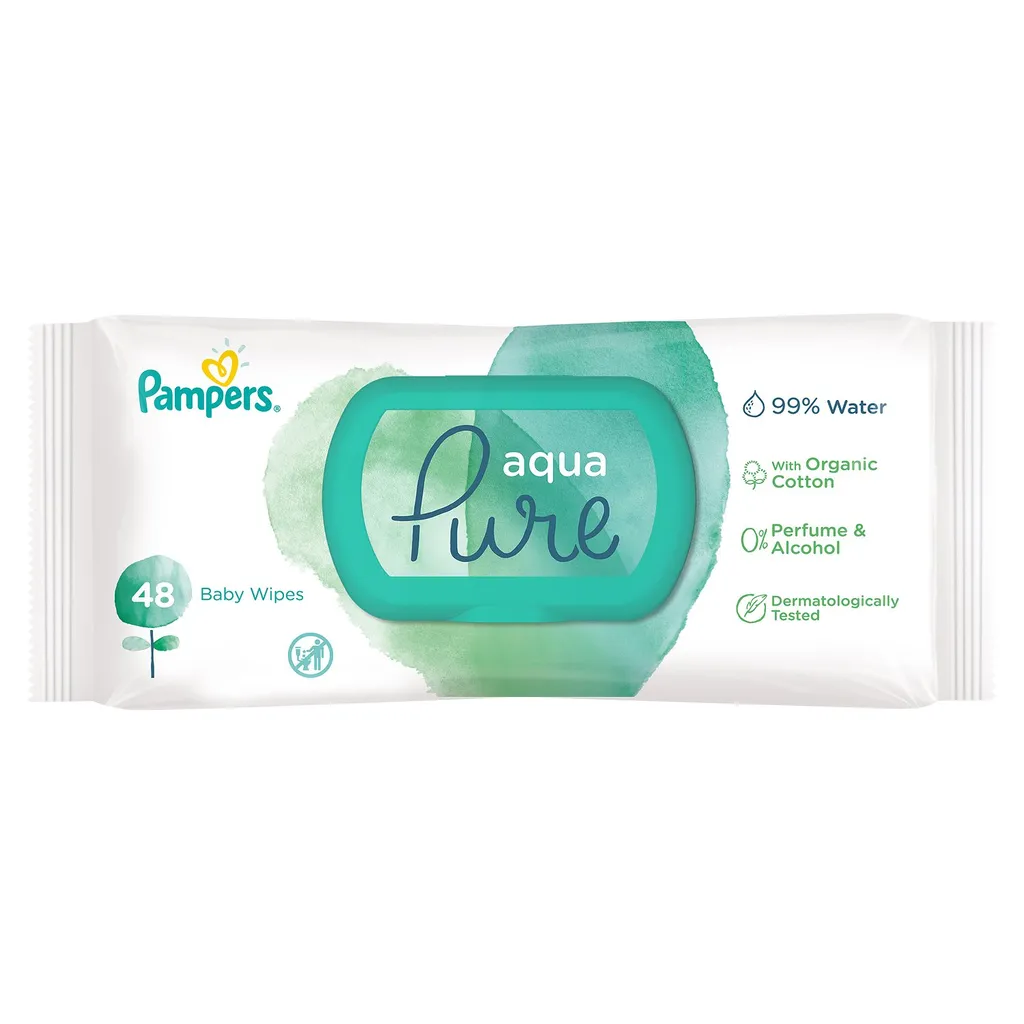 Pampers Aqua Pure Салфетки важные детские, 48 шт.