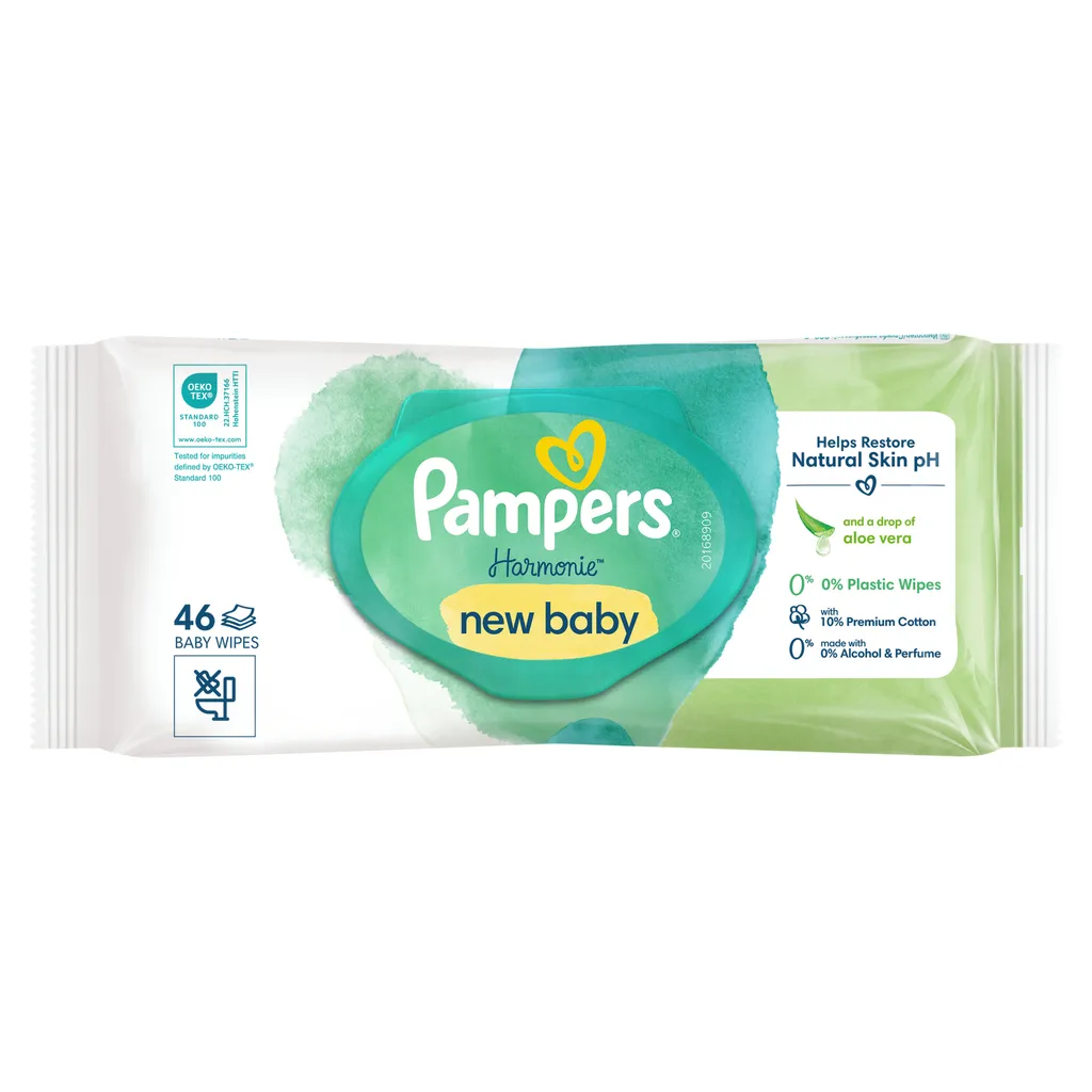 Pampers Harmonie New Baby Салфетки влажные детские, салфетки влажные, 46 шт.