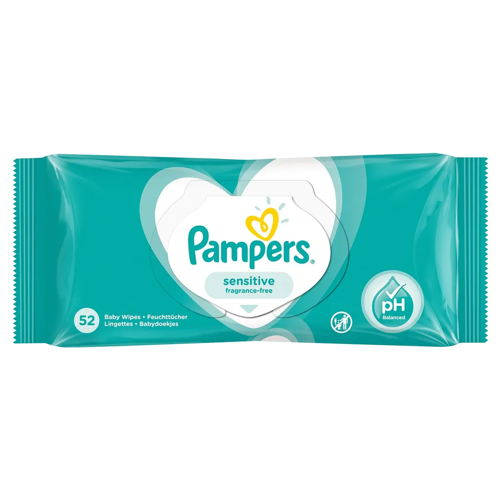 Pampers Sensitive Салфетки влажные детские, 52 шт.