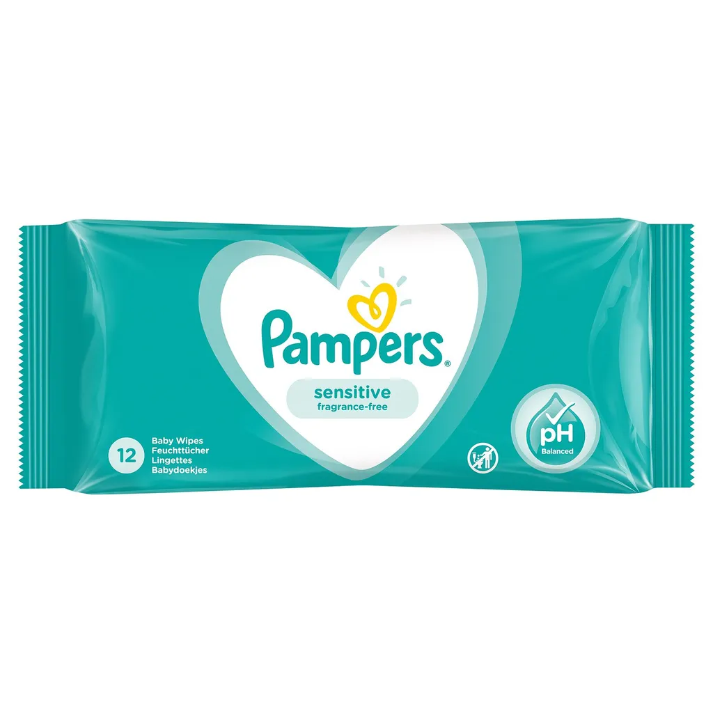 Pampers Sensitive Салфетки влажные детские, 12 шт.