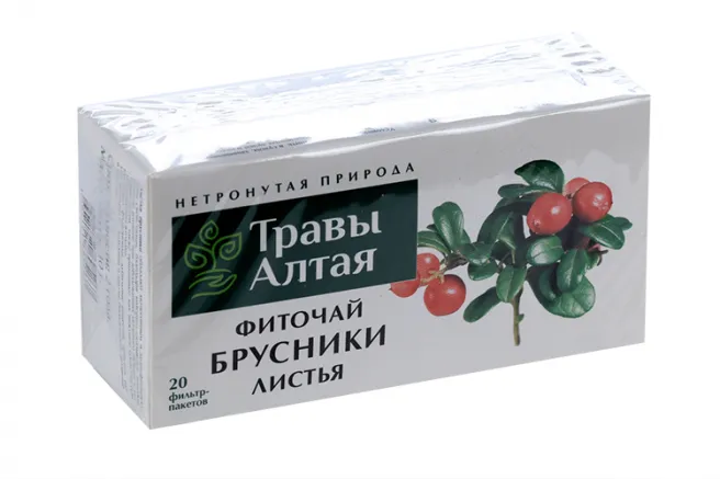 Травы Алтая Брусники лист, фиточай, 1.5 г, 20 шт.