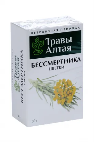 Травы Алтая Бессмертника цветки, сырье растительное, 30 г, 1 шт.