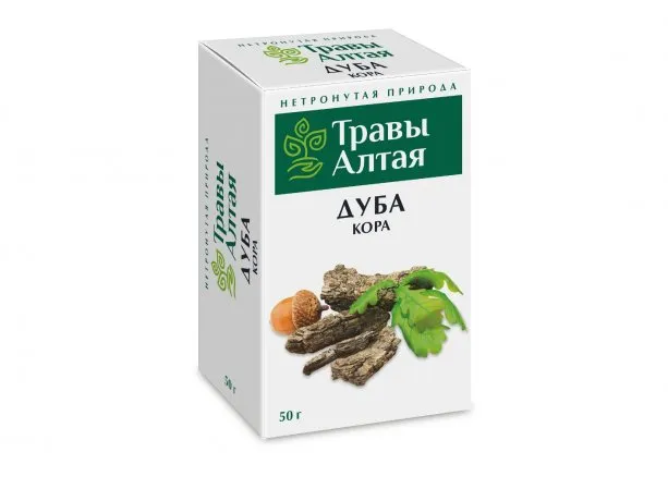 Травы Алтая Дуба кора, сырье растительное, 50 г, 1 шт.