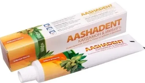 Aashadent зубная паста кардамон и имбирь, паста зубная, 100 г, 1 шт.