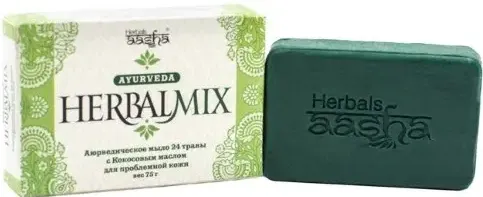 Aasha herbals Мыло аюрведическое Кокос, мыло, с кокосовым маслом, 75 г, 1 шт.