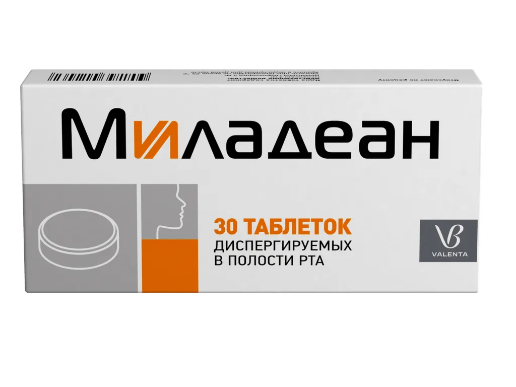 Миладеан, 3 мг+5 мг, таблетки, диспергируемые в полости рта, 30 шт.