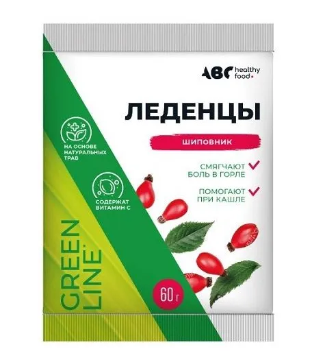 ABC Healthy Food Карамель леденцовая с витамином С, карамель леденцовая, шиповник, 60 г, 1 шт.