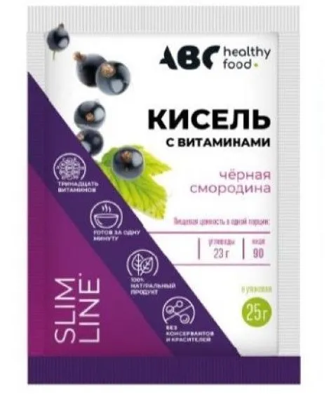 ABC Healthy Food Витошка Кисель детский витамины-кальций, со вкусом черной смородины, 25 г, 1 шт.