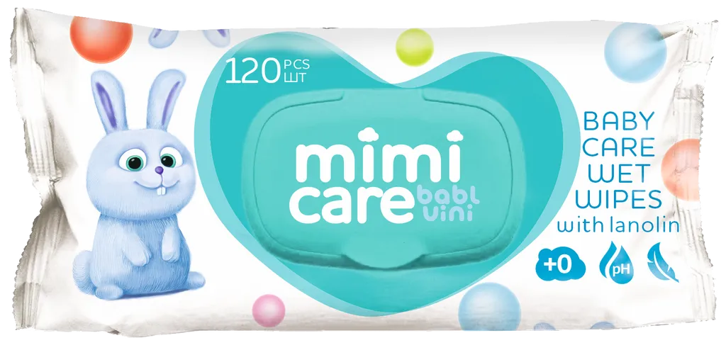 Mimi care babl vini Детские влажные салфетки, 120 шт.