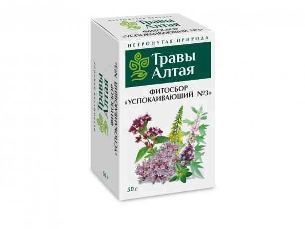 Травы Алтая Фитосбор Успокаивающий сбор №3, фиточай, 50 г, 1 шт.