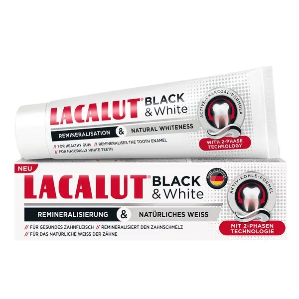 Lacalut Black&White Зубная паста, паста зубная, 75 мл, 1 шт.