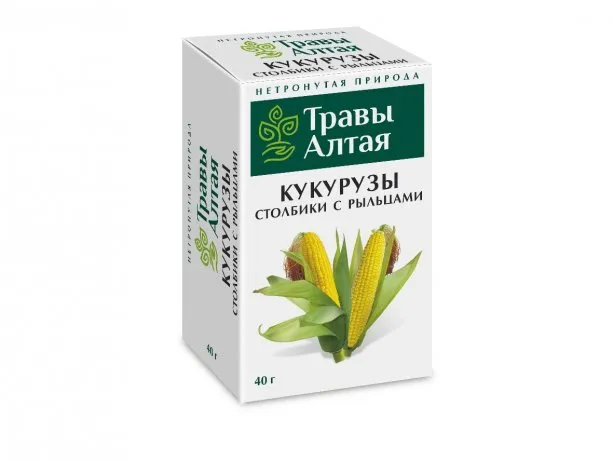 Травы Алтая Кукурузы столбики с рыльцами, фиточай, 40 г, 1 шт.