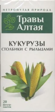 Травы Алтая Кукурузы столбики с рыльцами, фиточай, 1,5 г, 20 шт.