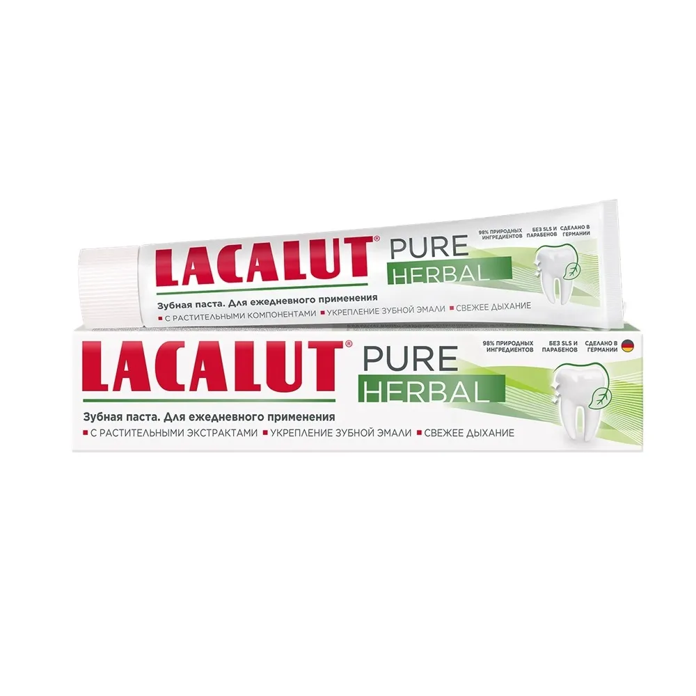 Lacalut Pure Herbal Зубная паста, паста зубная, 75 мл, 1 шт.