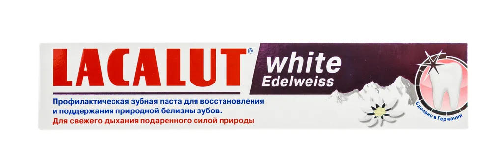 Lacalut White Edelweiss зубная паста, паста зубная, 75 г, 1 шт.