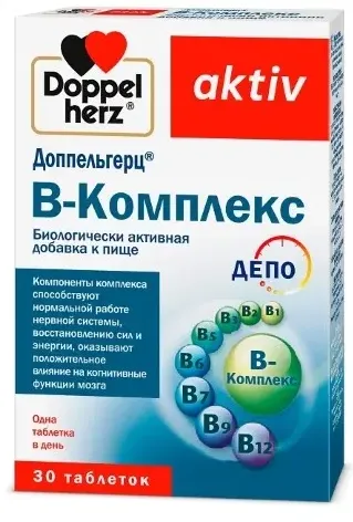 Доппельгерц актив B-Комплекс, 315 мг, таблетки, 30 шт.