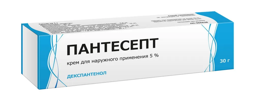 Пантесепт, 5%, крем для наружного применения, 30 г, 1 шт.