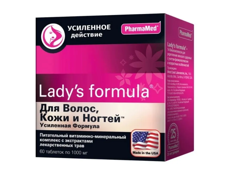 Lady's formula Для волос, кожи и ногтей усиленная формула, 1 г, таблетки, 60 шт.