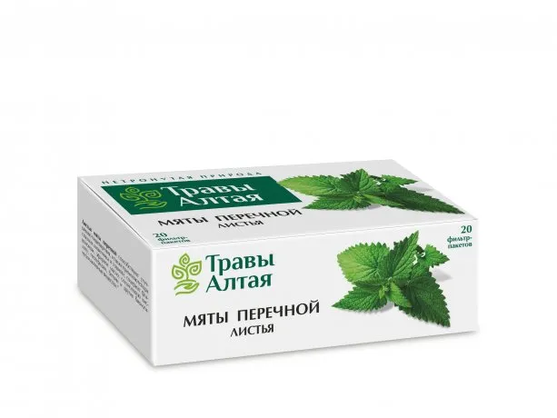 Травы Алтая Мяты перечной листья, фиточай, 1,5 г, 20 шт.