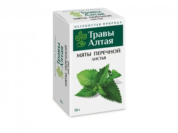 Травы Алтая Мяты перечной листья, фиточай, 50 г, 1 шт.