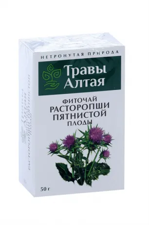 Травы Алтая Расторопши пятнистой плоды, фиточай, 50 г, 1 шт.