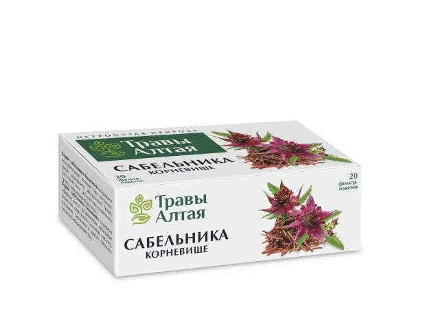 Травы Алтая Сабельника корневище, фиточай, 1,5 г, 20 шт.