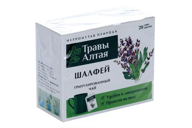 Травы Алтая Шалфей, фиточай, гранулированный, 8 г, 20 шт.