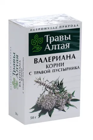 Травы Алтая Валериана корни с травой Пустырника, сырье растительное, 50 г, 1 шт.