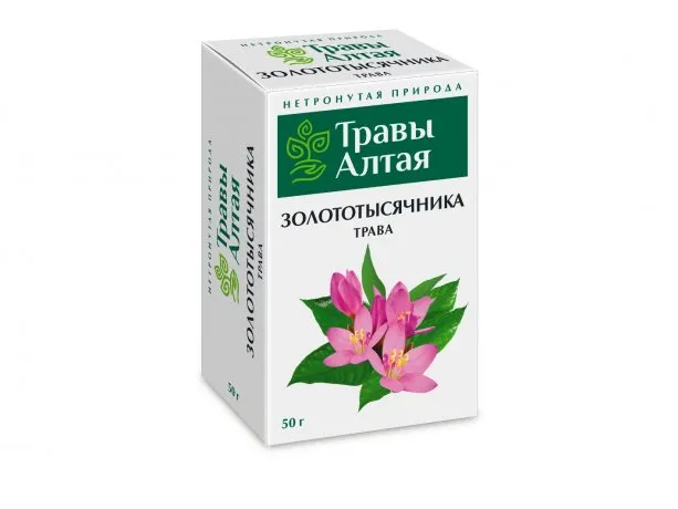 Травы Алтая Золототысячника трава, сырье растительное, 50 г, 1 шт.