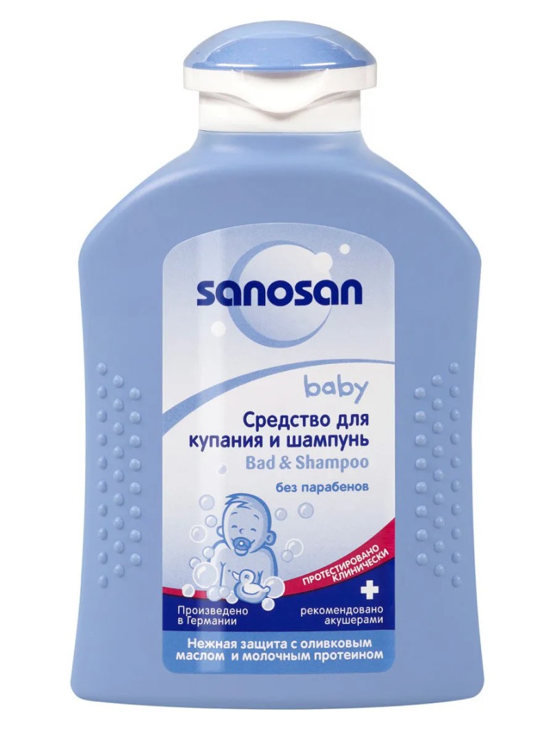 Sanosan Baby Средство для купания и шампунь, флакон, 200 мл, 1 шт.