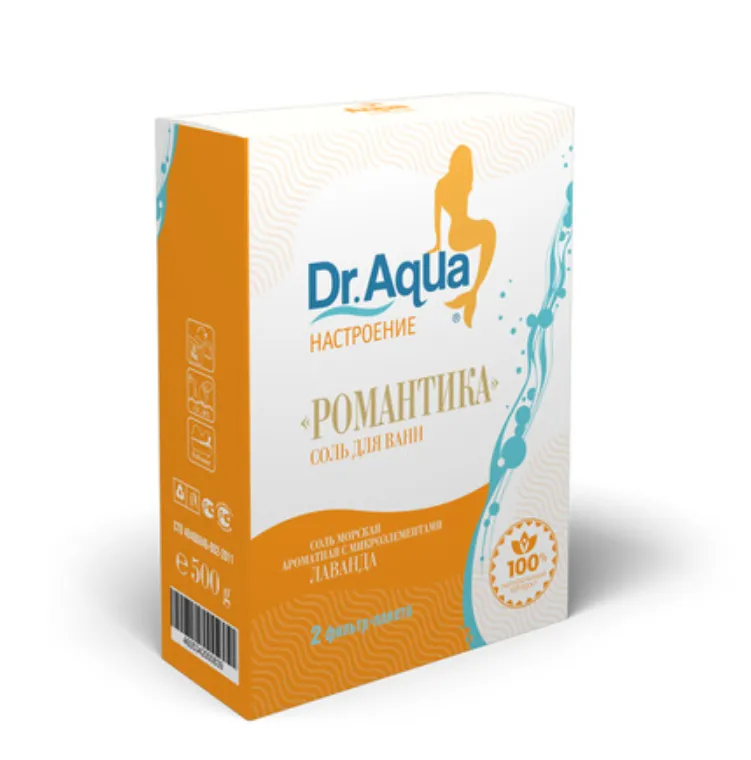 Dr Aqua Соль для ванн морская, лаванда, 250 г, 2 шт.