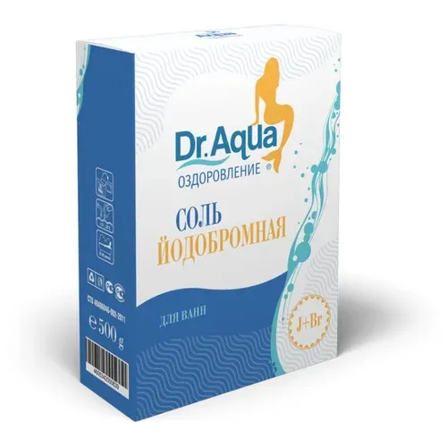 Dr Aqua Соль для ванн морская йодобромная, 500 г, 1 шт.