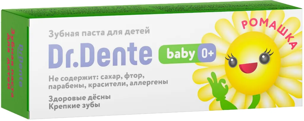 Dr. Dente Зубная паста детская 0+ ромашка, паста зубная, 50 мл, 1 шт.