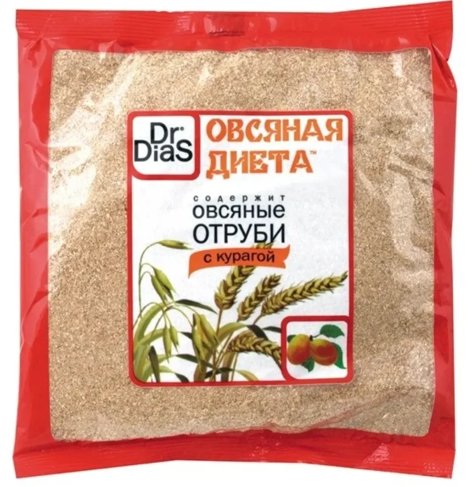 Dr.DiaS Отруби овсяные, курага, 200 г, 1 шт.