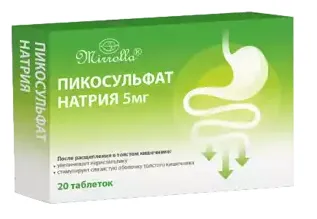 Mirrolla Пикосульфат натрия, 5 мг, таблетки, 20 шт.