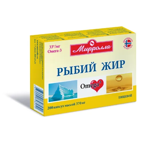 Mirrolla Рыбий жир, 370 мг, 200 шт.