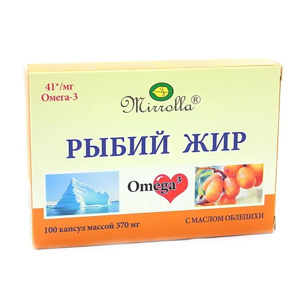 Mirrolla Рыбий жир с облепихой, капсулы, 100 шт.