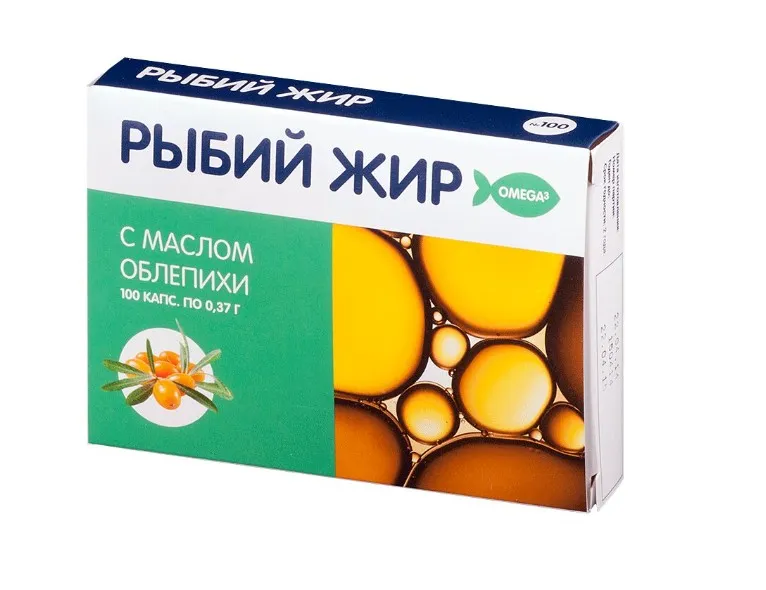 PL Рыбий жир с облепихой, капсулы, 100 шт.