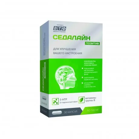 Седалайн Позитив, капсулы, с 5-гидрокситриптофаном и витаминами группы В, 30 шт.