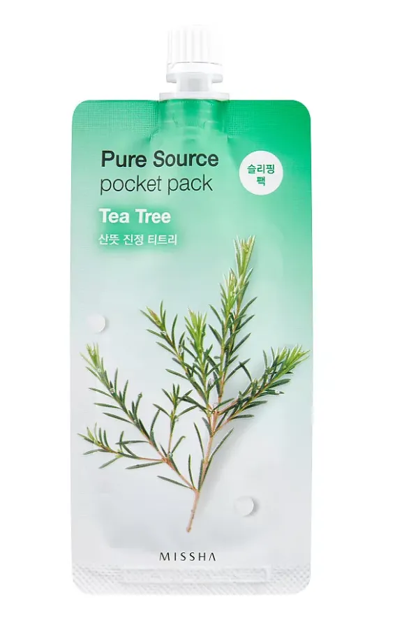 Missha Pure Source Маска кремовая ночная, маска для лица, с маслом чайного дерева, 10 мл, 1 шт.