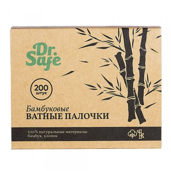 Dr. Safe Ватные палочки бамбуковые, 200 шт.