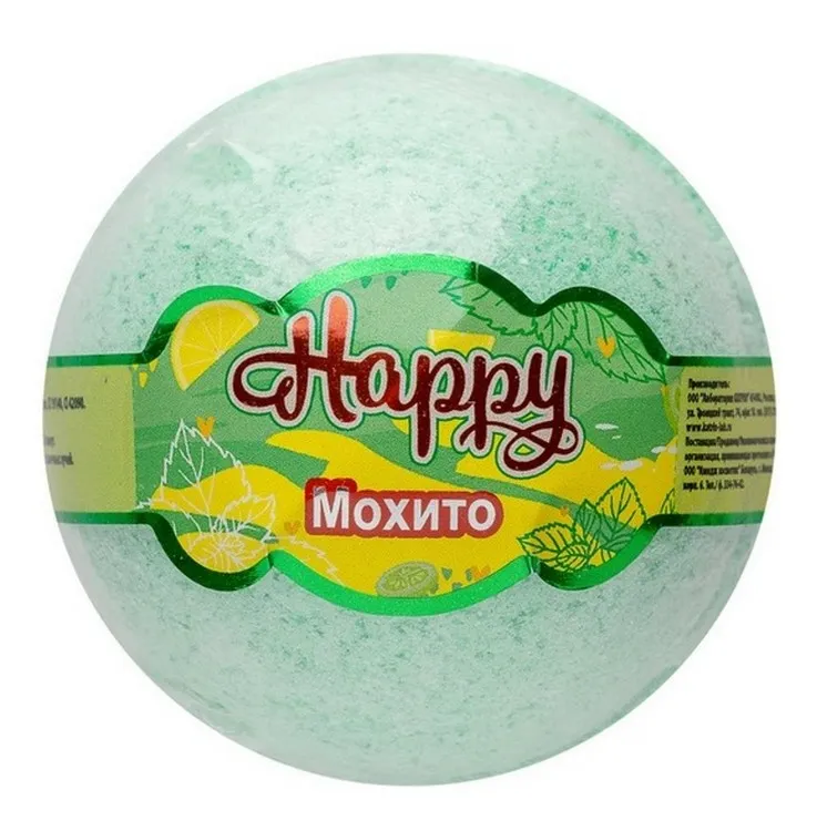 Happy Шар бурлящий для ванны Мохито, 120 г, 1 шт.