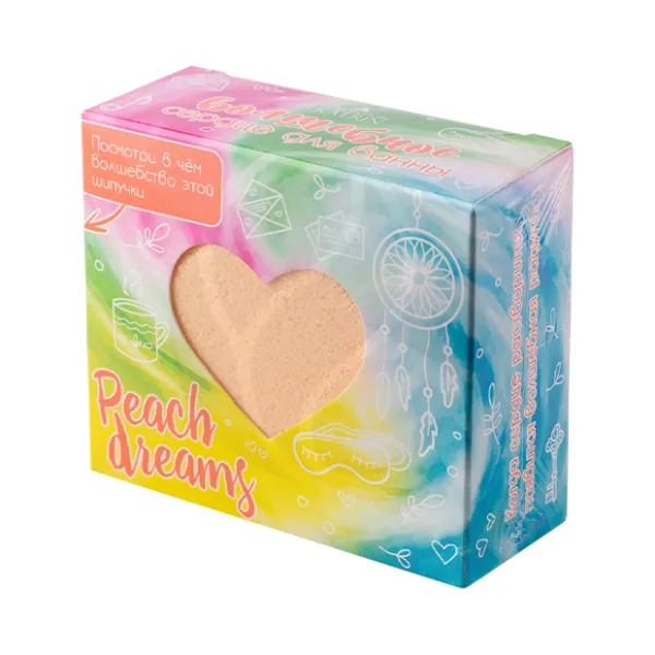 Peach dreams шипучая соль для ванн, с пеной и радужными вставками, 130 г, 1 шт.