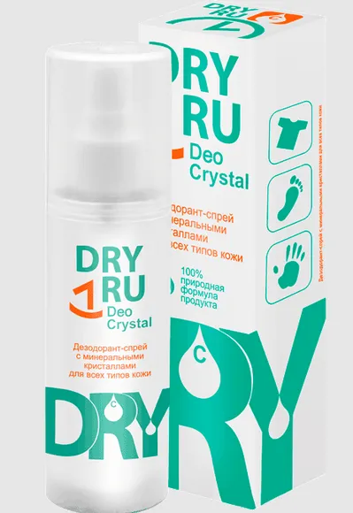 Dry Ru Deo Mineral Дезодорант с минеральными кристаллами, для всех типов кожи, 40 г, 1 шт.