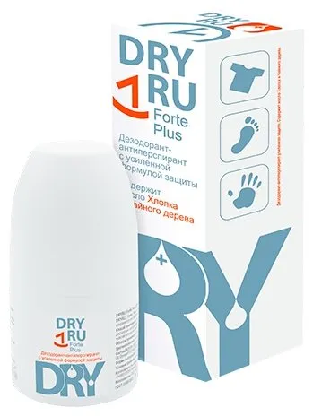 Dry Ru Forte Plus Антиперспирант усиленная защита, антиперспирант ролик, 50 мл, 1 шт.